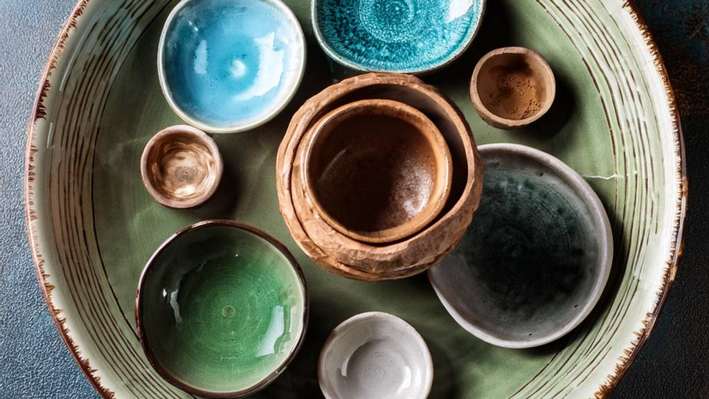 Firefly keramikk rustikk blå, grønn, brun, hvit 88412