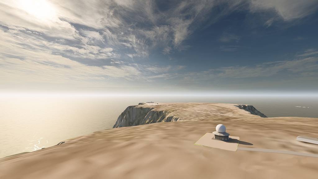 Skisse av et radaranlegg på Nordkapp.